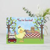 Pique-nique d'oiseaux patriotiques Invitation d'an (Debout devant)