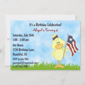 Pique-nique d'oiseaux patriotiques Invitation d'an (Dos)