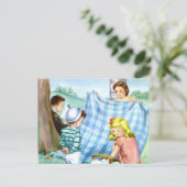 Pique-nique familial Vintage par carte postale (Debout devant)