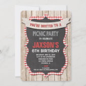 Pique-nique fête d'anniversaire invitation rouge b (Devant)