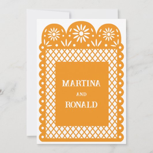 Pique-nique jaune mexicain faire-part de mariage (Dos)