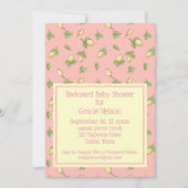 Pique-nique rose Baby shower Lemons Invitation (Devant)