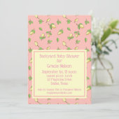 Pique-nique rose Baby shower Lemons Invitation (Debout devant)