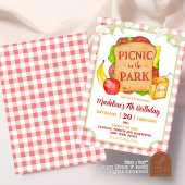 Pique-nique Rouge Preppy Invitation de fête d'anni