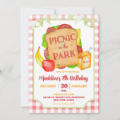 Pique-nique Rouge Preppy Invitation de fête d'anni (Devant)