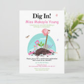 Piquer Dans La Construction Rose Invitation Annive (Debout devant)