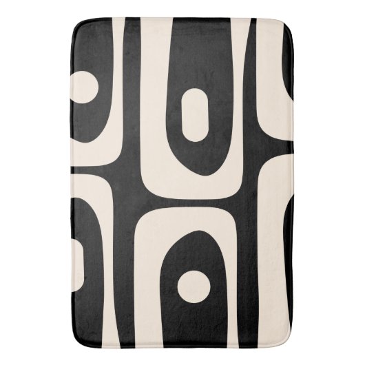 Piquet Mid Century Modern Abstract Pattern Black Badmat (Voorkant Verticaal)