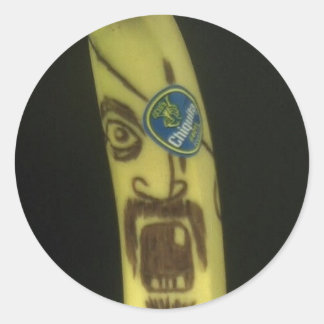 Piraat Banaan Ronde Sticker