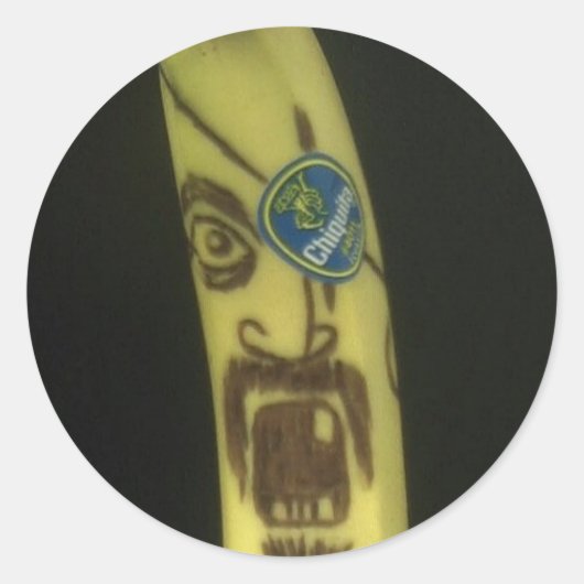 Piraat Banaan Ronde Sticker (Voorkant)