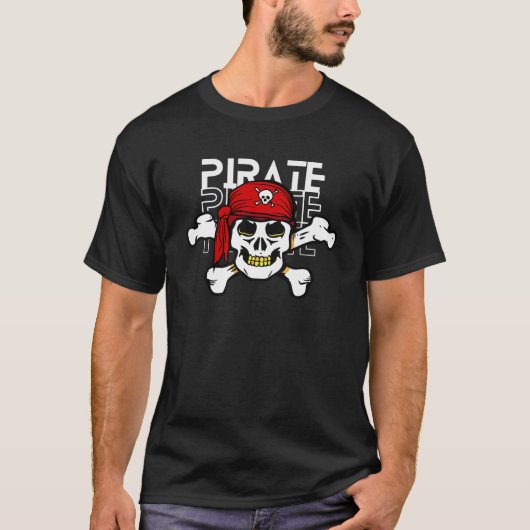 Piraat design Heren Basic T-Shirt (Voorkant)