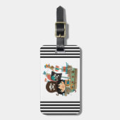 Piraat en het Schip van de Piraat Bagagelabel (Voorkant verticaal)