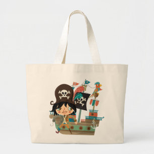 Piraat en het Schip van de Piraat Grote Tote Bag