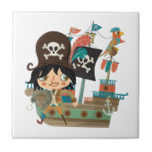 Piraat en het Schip van de Piraat Tegeltje (Voorkant)