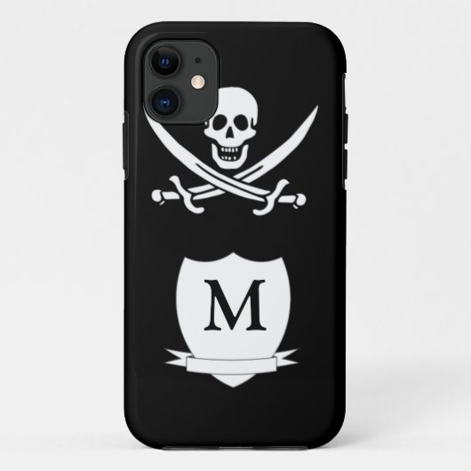 Piraat en monogram Case-Mate iPhone case (Achterkant)