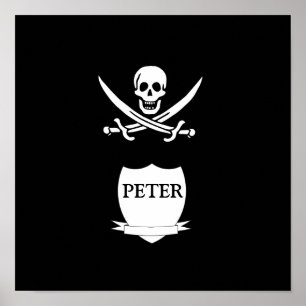 Piraat en monogram poster