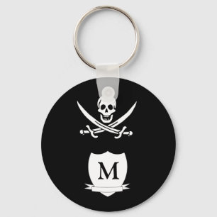 Piraat en monogram sleutelhanger