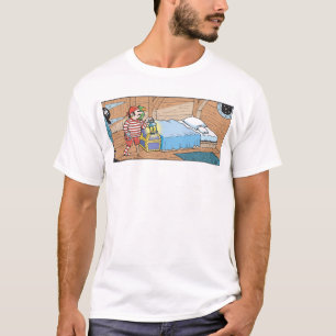 Piraat en papegaai hebben afzonderlijke kussens vo t-shirt