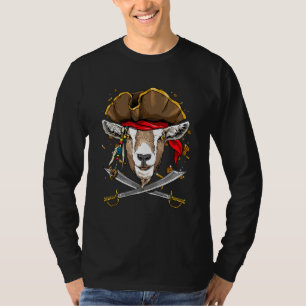 Piraat Geit Jolly Roger Vlag Nautilus Boer Geit T-shirt
