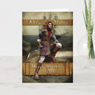 Piraat - Gelukkige Verjaardag aan Ye - Wenskaart Kaart