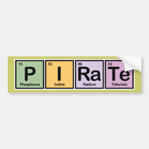 Piraat gemaakt van elementen bumpersticker