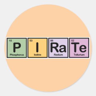 Piraat gemaakt van elementen ronde sticker