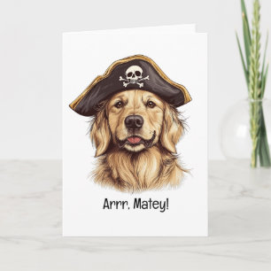 Piraat Golden Retriever Hond Schedel Kaart
