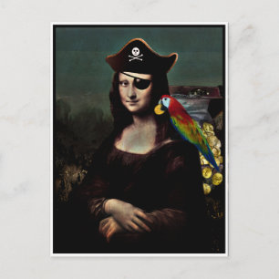Piraat Mona Lisa met ooglapje Briefkaart