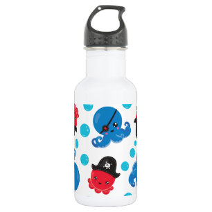 Piraat Octopus, Octopus Patroon, Zee Dieren Waterfles