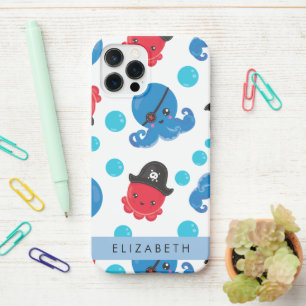 Piraat Octopus, Octopus Patroon, Zee, Jouw naam iPhone 12 Pro Hoesje