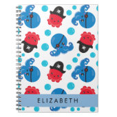 Piraat Octopus, Octopus Patroon, Zee, Jouw naam Notitieboek (Voorkant)
