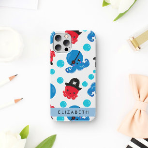 Piraat Octopus, Octopus Patroon, Zee, Uw Naam iPhone 16 Hoesje