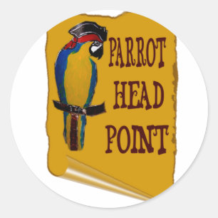 Piraat papegaaienkop ronde sticker