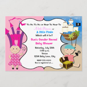 Piraat Prinses Babys Baby Shower Uitnodiging