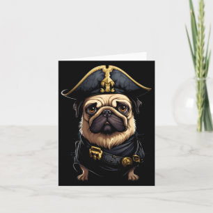 Piraat pug grappige boekanier pug eigenaar pug lie kaart