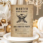 Piraat Schedel Halloween Feest Kaart
