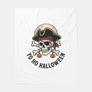 Piraat Schedel Halloween Vintage Gravure Witte T-S Fleece Deken