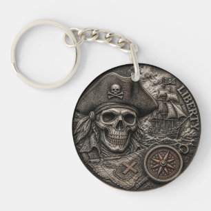 Piraat Schedel Hobo Nikkel Munt Sleutelhanger