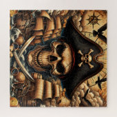Piraat Schedel Puzzel (Horizontaal)