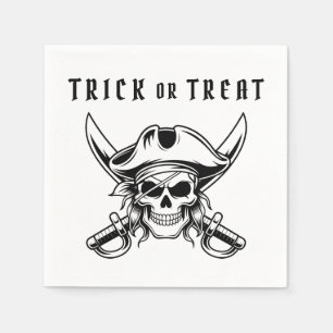 Piraat Schedel Trick Or Treat Halloween Servet