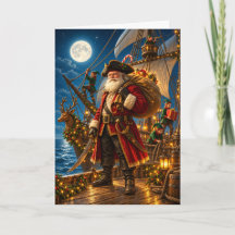 Piraat Sinterklaas Kerstkaart voor een reis bij ma