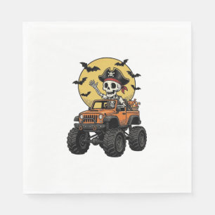 Piraat Skelet Monster Truck Halloween Ontwerp_1 Servet