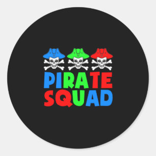Piraat squad schattige piraten schedel halloween p ronde sticker