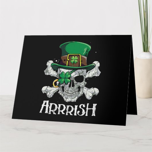 Piraat St. Patrick's Dag Arrrish Leprechaun Jongen Kaart (Voorkant)