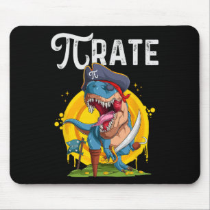 Piraat T-rex Pi Rate Dino Pi Rate Wiskundegek Fun  Muismat
