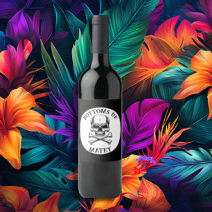 Piraat thema Feest Volwassenen Schip Schedel Botte Wijn Etiket