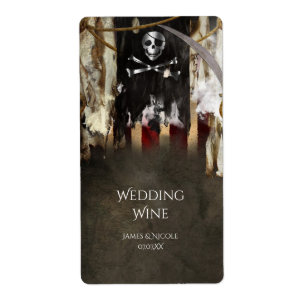 Piraat thema feest wijnlabels etiket