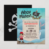 Piraat Thema Kapitein Jongen Verjaardagsfeestje Kaart (Voorkant / Achterkant)