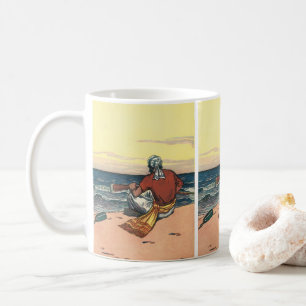 Piraat uit vervlogen tijden, gestrand op een onbew koffiemok