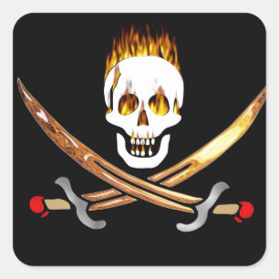 piraat vierkante sticker