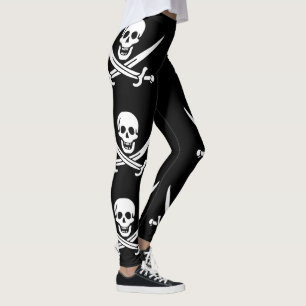 Piraat Vlag Schedel Gekruiste Zwaarden Leggings
